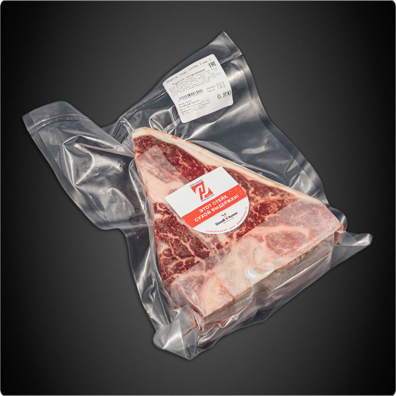 Премиальный стейк портерхаус сухого вызревания | Tbone steak Primebeef | Купить стейк Праймбиф сухого вызревания с доставкой в Москве